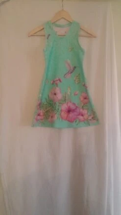 Robe Enfant Motif Fleurs/oiseaux 8ans