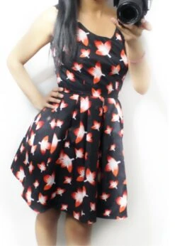 Robe Plissée Fleurs-skirt- Circle Skirt-skirt Sun Wax-robe Midi Wax