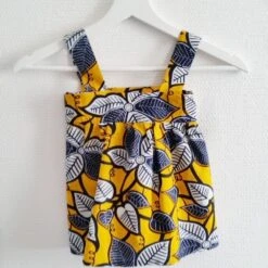 Robe à Bretelles à Grosses Fleurs En Wax 12/18mois