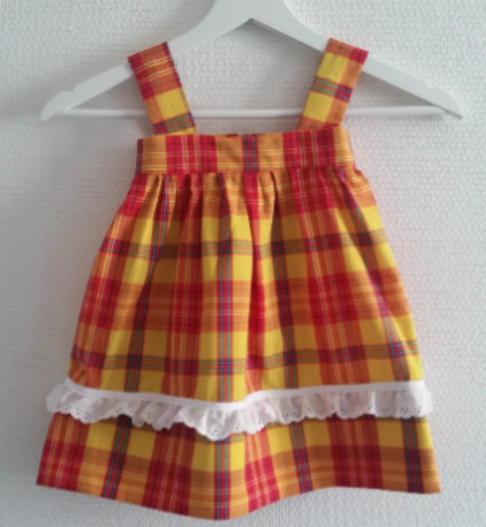 Robe à Bretelles Madras Indémodable Festive Dress-kids Dress 3 Robe à Bretelles Madras Indémodable Festive Dress-kids Dress – Image 3
