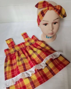 Robe à Bretelles Madras Indémodable Festive Dress-kids Dress