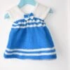 Robe Bleue Et Blanche Avec Petit Nœud Pour Bébé - Robe Pour Bébé Couleur Personnalisable