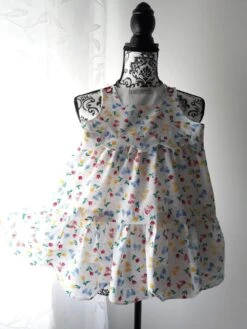 Robe Enfant Fille 3/4 Ans Coton Rose & Hubble Collection à Coquilles Entièrement Doublée Piéce Unique Fait Mai