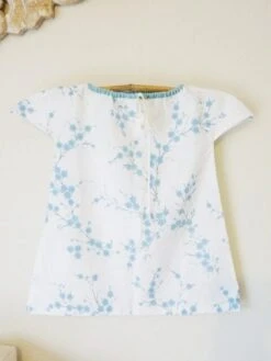 Robe Trapèze à Fleurs Bleues Taille 2 Ans