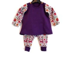 Ensemble Bébé Fille 12 Mois, Robe Tunique Et Sarouel Cerfs Fantastiques, Jersey Coton Et Coton Biologique