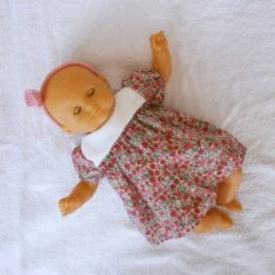 Habits, Vêtements Poupon Corolle 30 Cm - Robe Liberty Petal And Bud Rose Et Bandeau