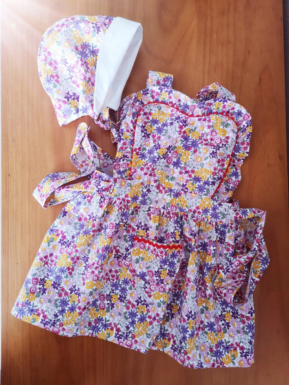 Ensemble Bébé Fille, Robe Et Béguin Liberty, Cadeau Naissance,6-9 Mois 2 Ensemble Bébé Fille, Robe Et Béguin Liberty, Cadeau Naissance,6-9 Mois – Image 2