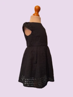 Robe Noire à Pinces En Organza Brodé -Éclat Boutique 4333369 robe noire a pinces en organza brode 5