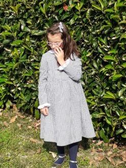 Robe Petite Fille Coton Vichy Manches Longues, Robe Retro Pour Enfant Col Claudine -Éclat Boutique 4333581 robe petite fille coton vichy manches longues robe retro po 6