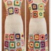 Sur Commande.modèle Robe Multicolore,mi Longue ,style Carré Grand - Mère Au Crochet