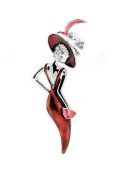 Broche Bijou Femme élégante Tenue De Soirée Robe Et Chapeau. -Éclat Boutique 4345460 broche bijou femme elegante tenue de soiree robe et chape 3