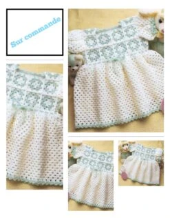 Sur Commande.chic Robe Pour Bébé ,acrylique,style Boho,multicolore Carré Grand-mère, Crochet Fait Main,pour Bébé