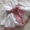 Robe Mariage Enfant D'honneur Manches Longues Coton Unie Et Ceinture Liberty Personnalisable.