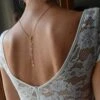 Bijou Dos Nu Mariée Pour Robe De Mariée- Chaîne Dorée Avec Cristaux- Bijoux Chics Et Bohèmes.
