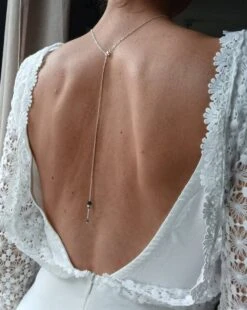 Toscane- Bijou De Dos Mariage à Perle Bleue- Collier De Mariée Chic Et Bohème- Collier De Dos Robe Ouverte- Bijou De Dos De Cérémonie. -Éclat Boutique 4436842 toscane bijou de dos mariage a perle bleue collier de mar 3