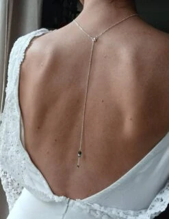 Toscane- Bijou De Dos Mariage à Perle Bleue- Collier De Mariée Chic Et Bohème- Collier De Dos Robe Ouverte- Bijou De Dos De Cérémonie. -Éclat Boutique 4436842 toscane bijou de dos mariage a perle bleue collier de mar 4