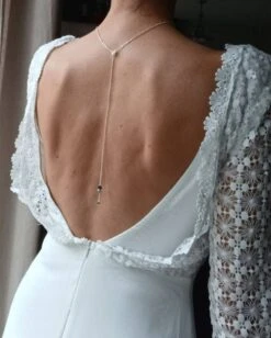 Toscane- Bijou De Dos Mariage à Perle Bleue- Collier De Mariée Chic Et Bohème- Collier De Dos Robe Ouverte- Bijou De Dos De Cérémonie. -Éclat Boutique 4436842 toscane bijou de dos mariage a perle bleue collier de mar 6