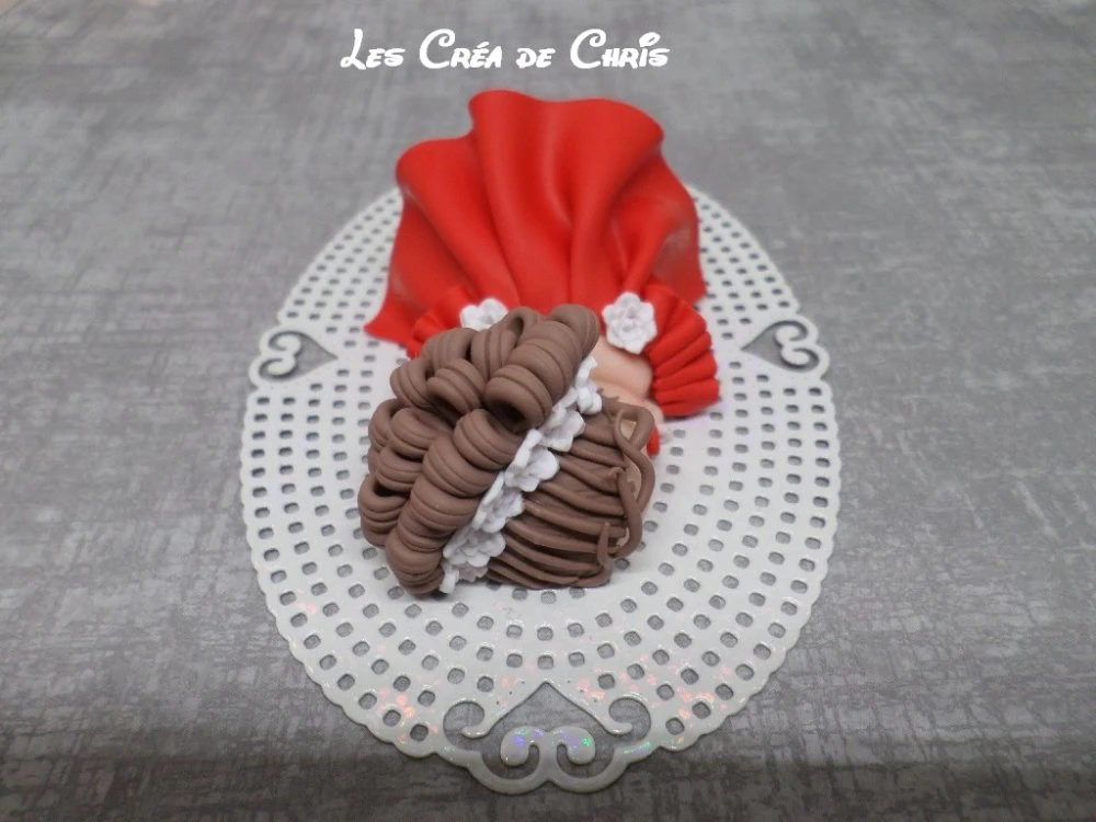 Bébé Fimo Fille Robe Et Cheveux En Reliefs. 5 Bébé Fimo Fille Robe Et Cheveux En Reliefs. – Image 5