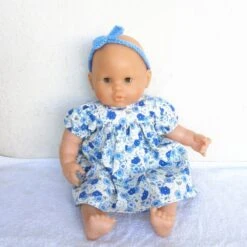 Habits, Vêtements Poupon Corolle 36 Cm - Robe Fleurs Bleues
