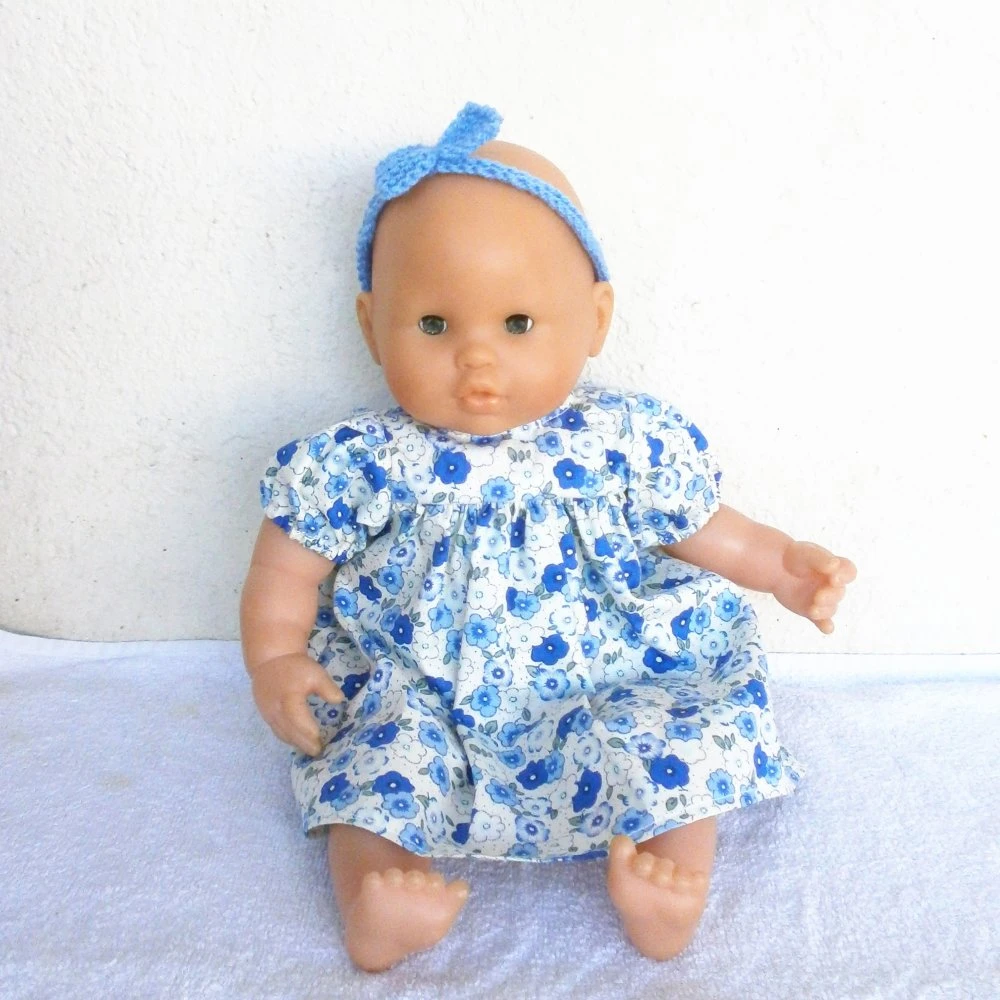 Habits, Vêtements Poupon Corolle 36 Cm - Robe Fleurs Bleues 1 Habits, Vêtements Poupon Corolle 36 Cm - Robe Fleurs Bleues