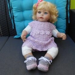 Robe Au Crochet Pour Bebe Fille 0-3 Mois,robe Nouveau Née