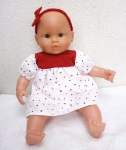 Habits Poupon Corolle 36 Cm - Robe Imprimée Coeurs Rouges