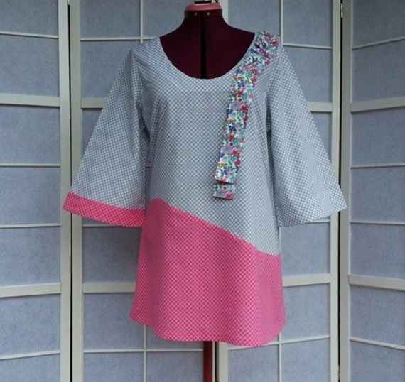 Tunique Longue Ou Robe Courte à Manches ¾ Et évasées 1 Tunique Longue Ou Robe Courte à Manches ¾ Et évasées