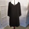 Robe Trapèze Noire En Crêpe De Polyester à Manches 3/4