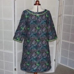 Robe Trapèze Ample Encolure Bateau à Manches 3/4