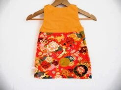 Robe Réversible, Bébé Fille 12-18 Mois, Fleurs Japonisantes Corail Et Chats, Robe Chasuble Trapèze -Éclat Boutique 4703184 robe reversible bebe 12 18 mois cotons fleurs ananas et 4