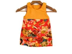 Robe Réversible, Bébé Fille 12-18 Mois, Fleurs Japonisantes Corail Et Chats, Robe Chasuble Trapèze -Éclat Boutique 4703184 robe reversible bebe 12 18 mois cotons fleurs ananas et 7