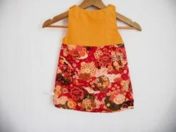 Robe Bébé Fille 12-18 Mois, Chasuble Réversible, Fleurs Japonisantes Bordeaux Et Fleurs, Robe Trapèze -Éclat Boutique 4703596 robe reversible bebe fille 12 18 mois fleurs japonisant 4