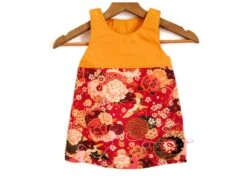 Robe Bébé Fille 12-18 Mois, Chasuble Réversible, Fleurs Japonisantes Bordeaux Et Fleurs, Robe Trapèze -Éclat Boutique 4703596 robe reversible bebe fille 12 18 mois fleurs japonisant 8