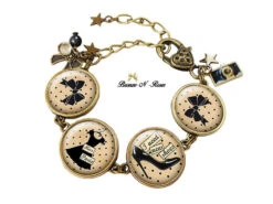 Collier * Ma Petite Robe Noire * Cabochon Bronze Pois Beige Chic Bijou Noir -Éclat Boutique 621470 collier ma petite robe noire cabochon bronze pois beige chic bijou noir 2