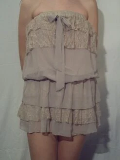 Robe Courte Bustier Couleur Grise