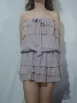 Robe Courte Bustier Couleur Grise -Éclat Boutique 780105 robe courte bustier couleur grise 4