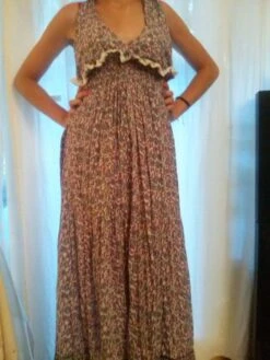 Robe Longue En Coton Imprimée Multicolore