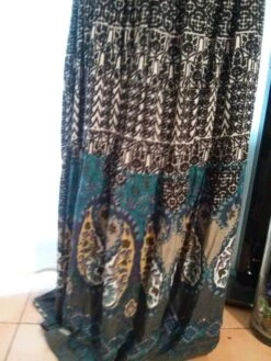 Robe Longue,à Bretelles Large,imprimé Et Dentelle,vêtements Femme,cadeau Femme,robe Fille -Éclat Boutique 780274 robe longue a bretelles large imprime et dentelle 4