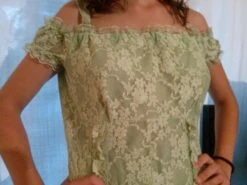 Robe Mi Longue,à Bretelle,en Dentelle Couleur Verte,robe En Dentelle,vêtements Femme,vêtements Fille,cadeau Femme,cadeau Fille,robe Verte -Éclat Boutique 780308 robe mi longue a bretelle en dentelle couleur verte 5