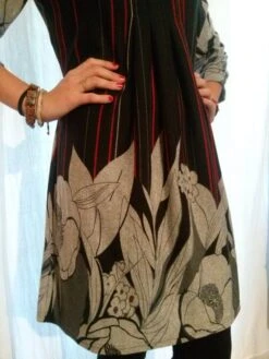 Robe Courte Imprimée Manches Trois Quart -Éclat Boutique 780404 robe courte imprimee manches trois quart 3