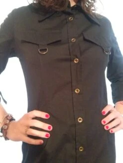 Robe Chemise Manches Trois Quart -Éclat Boutique 780406 robe chemise manches trois quart 3