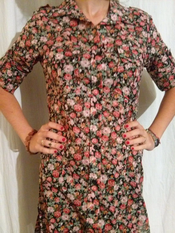 Robe Chemise Manches Longues En Coton Imprimé 2 Robe Chemise Manches Longues En Coton Imprimé – Image 2