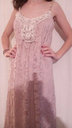 Robe Longue,à Bretelles,en Dentelle Couleur Rose,vêtements Femme,cadeau Femme,robe Fille,cadeau Fille,vêtements Fille,dentelle Rose -Éclat Boutique 780783 robe longue a bretelles en dentelle couleur rose 5