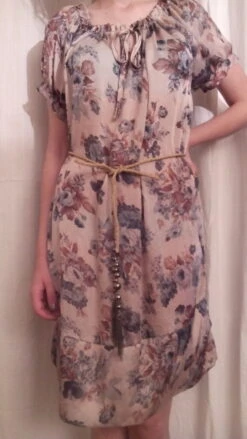 Robe Manches Courtes En Coton Et Soie Imprimé -Éclat Boutique 780892 robe manches courtes en coton et soie imprime 4