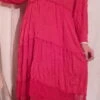 Robe Manches Longues En Viscose Couleur Rouge