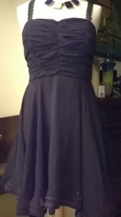 Robe Courte à Brettelles En Mousseline Noir -Éclat Boutique 781085 robe courte a brettelles en mousseline noir 3