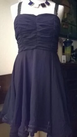 Robe Courte à Brettelles En Mousseline Noir -Éclat Boutique 781085 robe courte a brettelles en mousseline noir 4