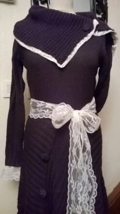 Robe Longue En Coton, Acrylique Et Dentelle Couleur Marron -Éclat Boutique 781184 robe longue en coton acrylique et dentelle couleur marron 3