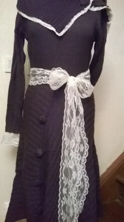 Robe Longue En Coton, Acrylique Et Dentelle Couleur Marron -Éclat Boutique 781184 robe longue en coton acrylique et dentelle couleur marron 4