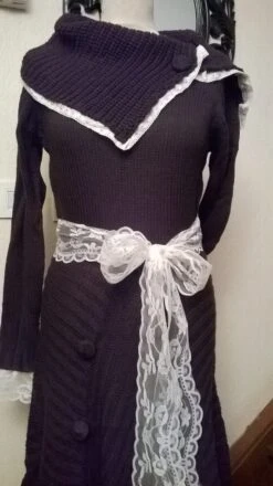 Robe Longue En Coton, Acrylique Et Dentelle Couleur Marron -Éclat Boutique 781184 robe longue en coton acrylique et dentelle couleur marron 5